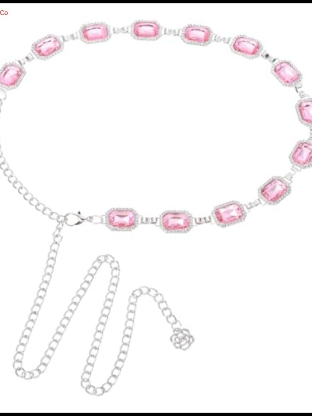 Metal Chain Belt Rhinestone Western Concho Waist Belt for Dresses Jeans